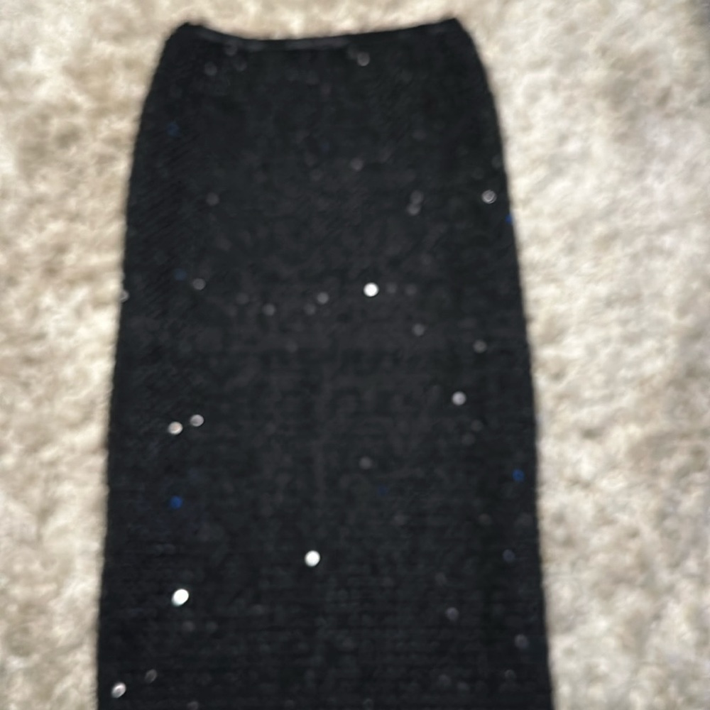 Sequence black midi skirt